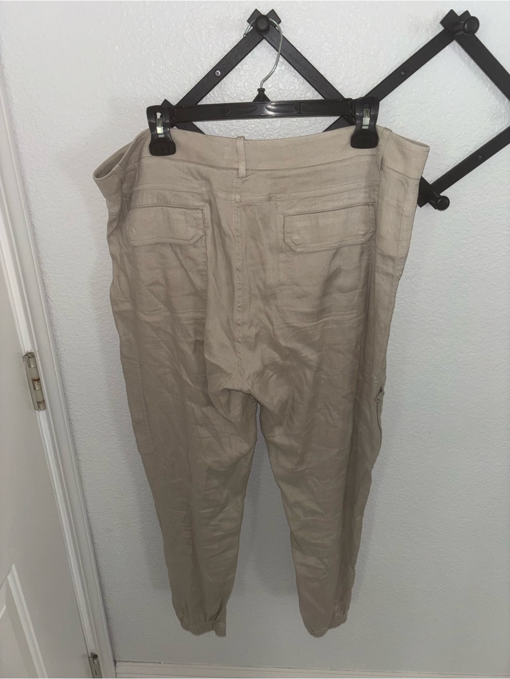 Vince Linen Blend Cargo Pants Women’s Size 14 Beige Tapered Casual - Picture 5 of 5